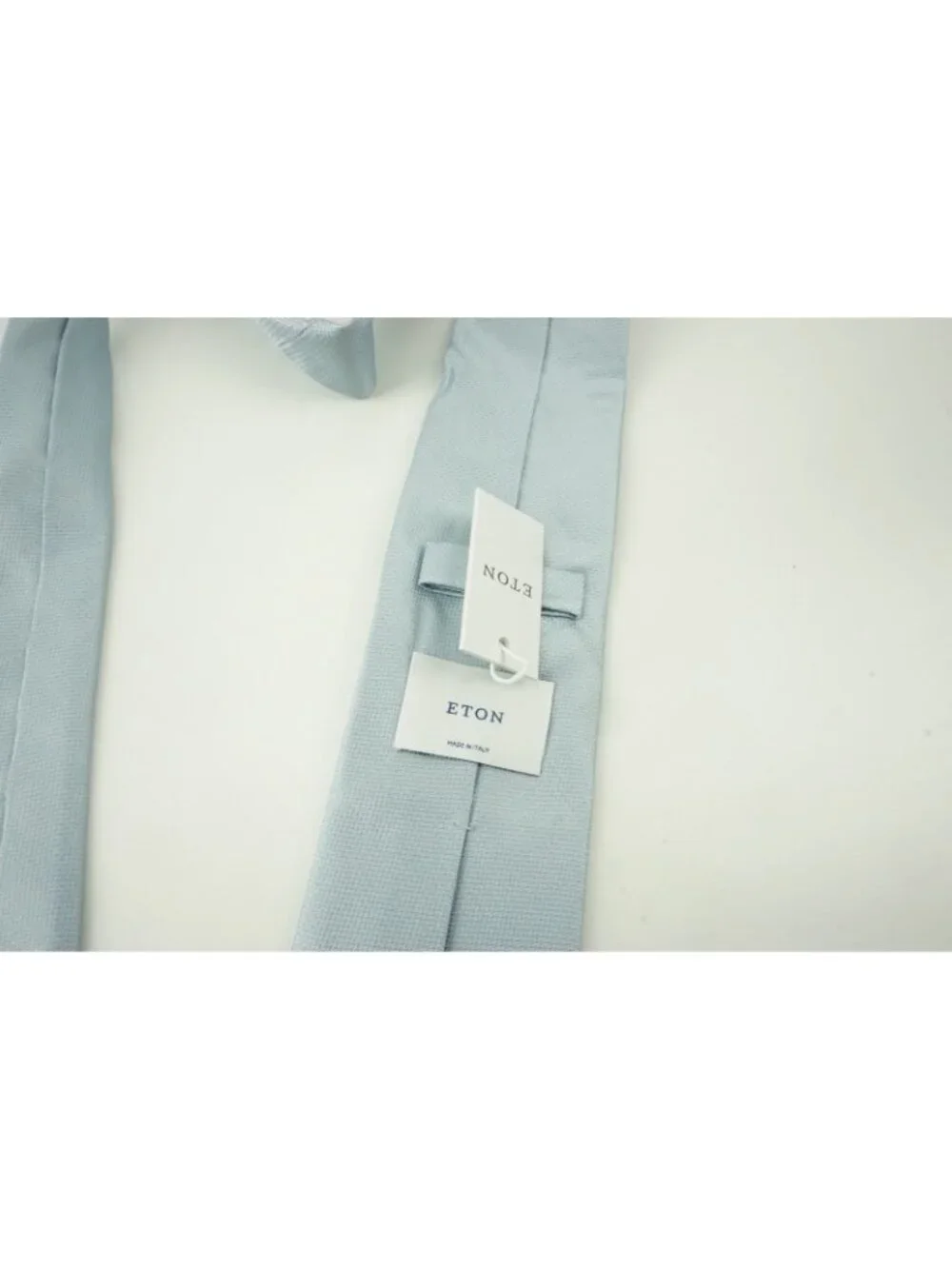 Eton Arctic Blue Herringbone 100% Silk Tie Brand New With Tags